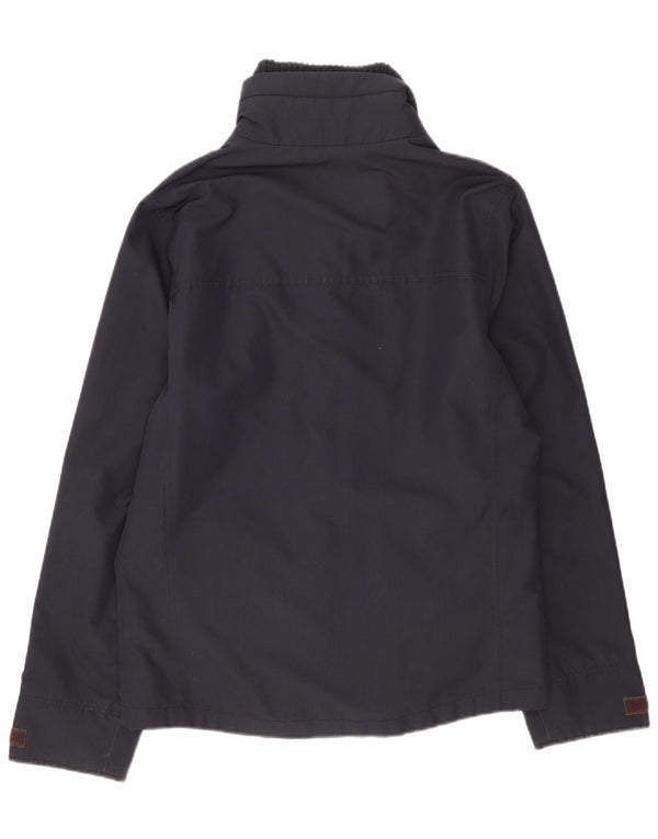 Męska kurtka przeciwdeszczowa Hollister UK 40, duża, granatowa, poliestrowa