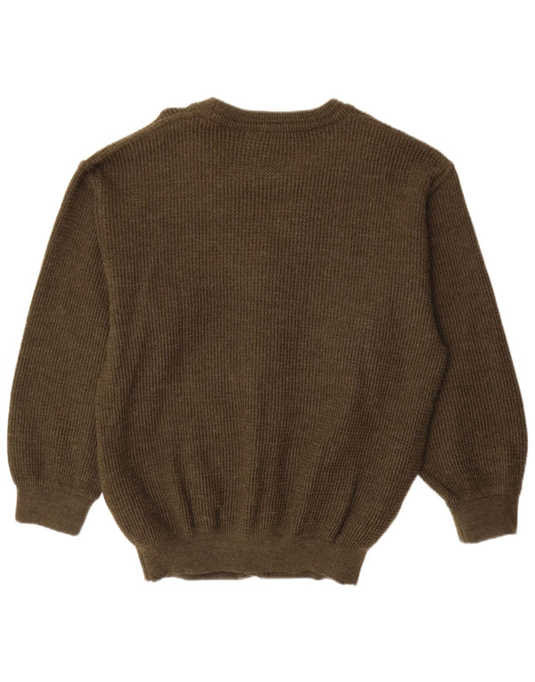 Vintage męski sweter kardigan IT 50 Medium Khaki, nowa wełna