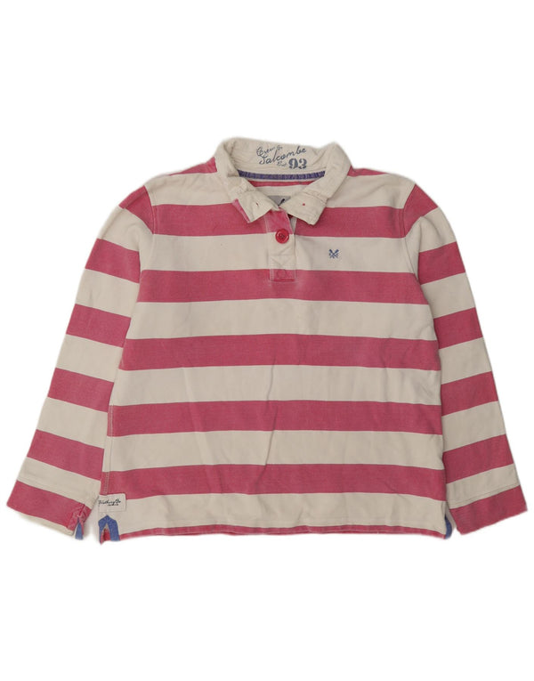 Crew Clothing Damska bluza z dekoltem w serek UK 16, duże, różowe paski