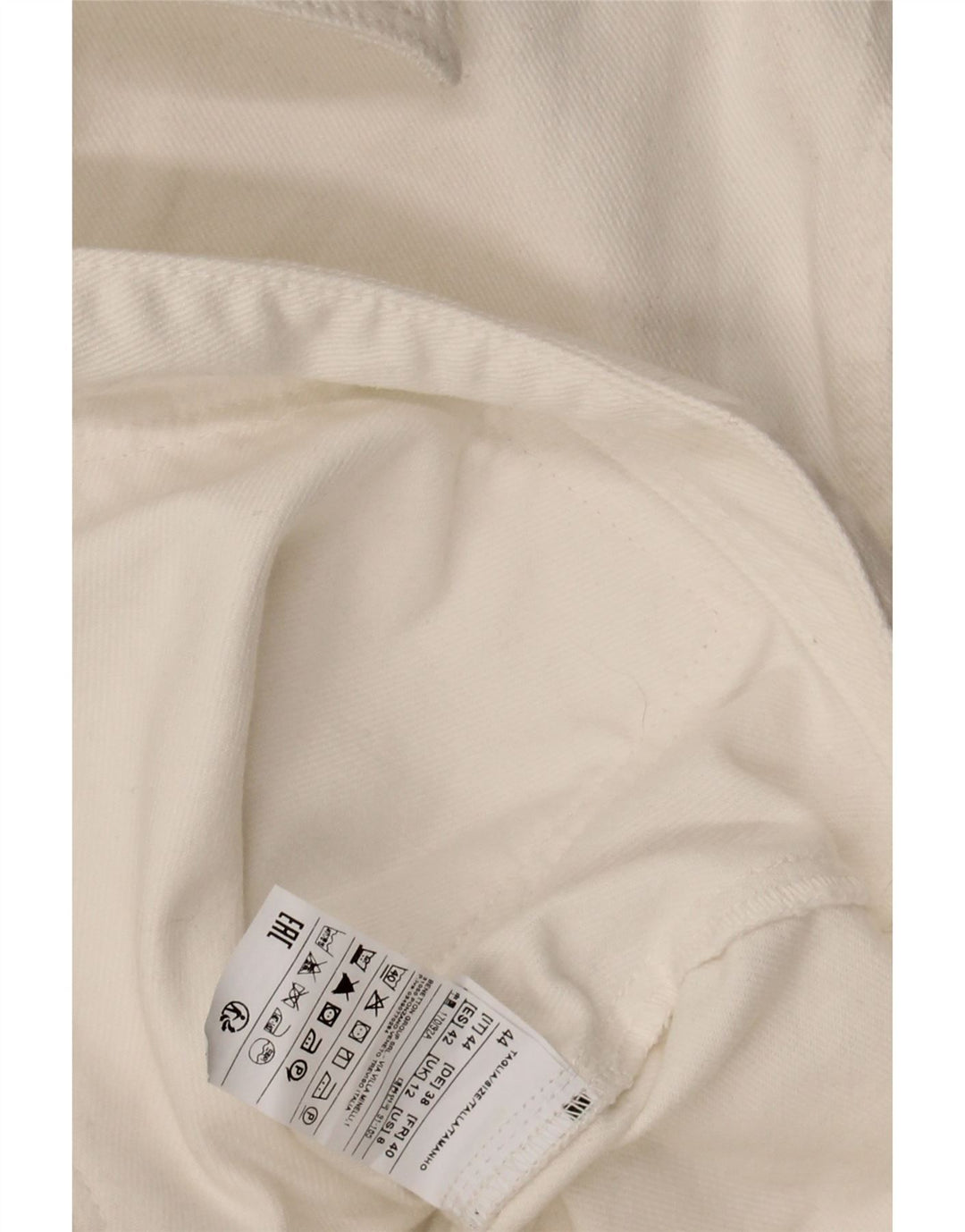 BENETTON Womens Denim Jacket UK 12 Medium  White Cotton Vintage Benetton and Second-Hand Benetton from Messina Hembry 