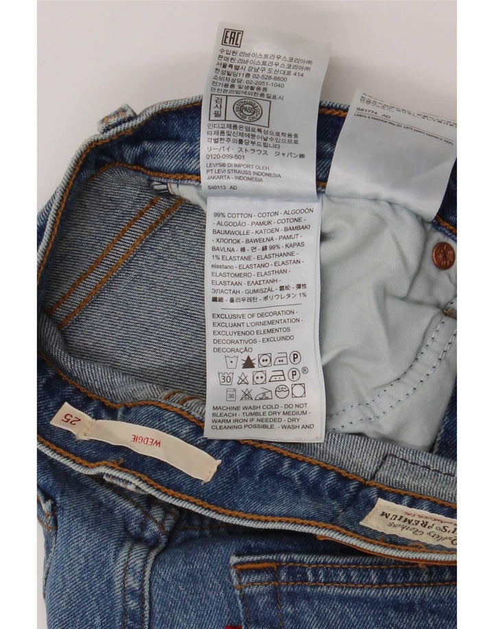 Damskie jeansy Levi's Wedgie Straight W25 L27 Niebieskie bawełniane