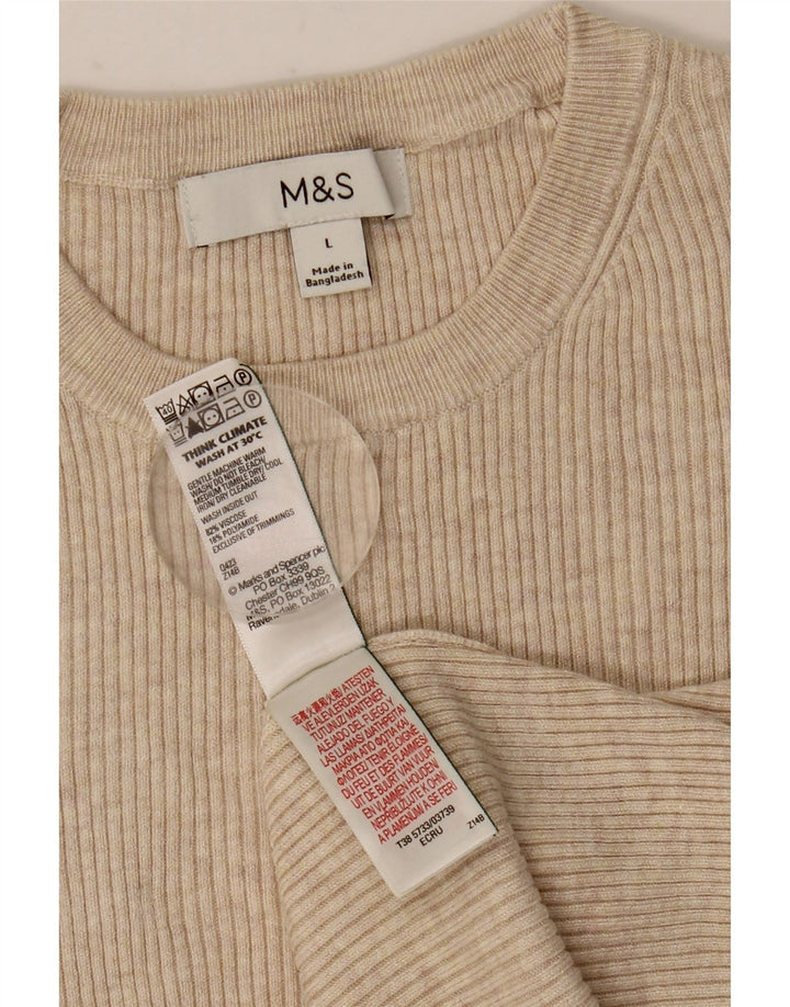 T-shirt damski MARKS & SPENCER Top UK 14 Large Beżowa Wiskoza