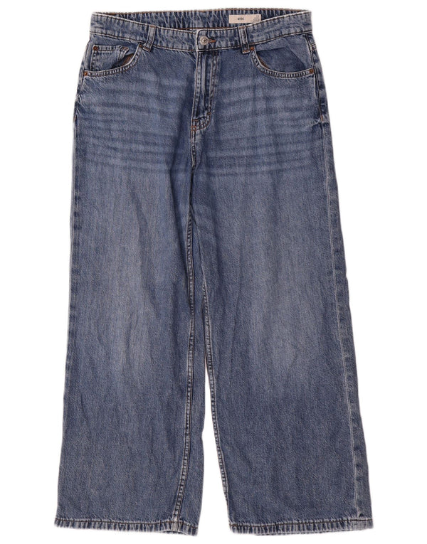 Marks & Spencer Damskie jeansy z szeroką nogawką i wysokim stanem UK 12 Medium W32 L26 Niebieskie