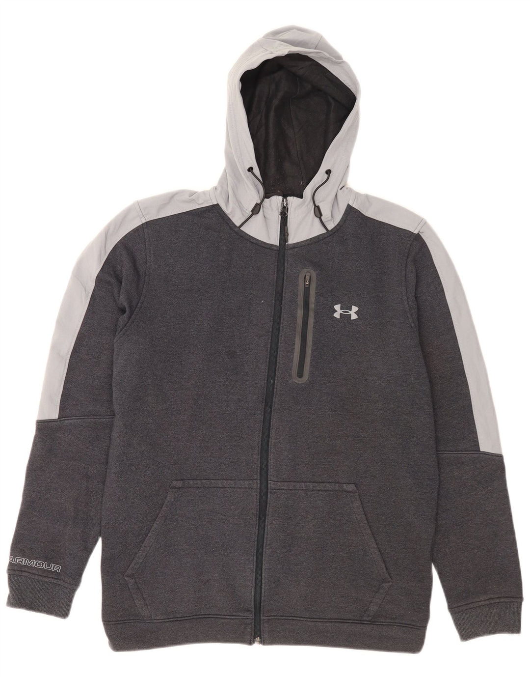 Męski sweter z kapturem i zamkiem Under Armour Średnioszary, bawełniany blok kolorów