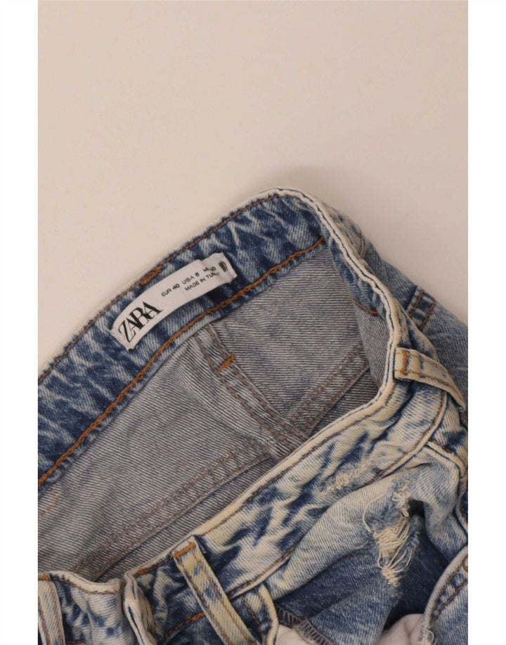 Damskie proste dżinsy Zara z wysokim stanem EU 40 Medium W30 L33 niebieskie