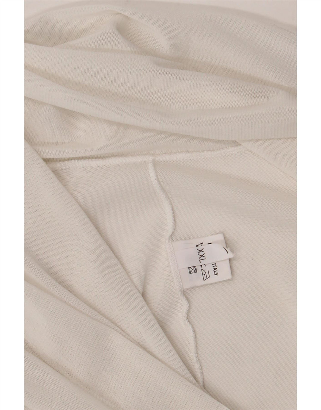 Vintage damski krótki top wiązany z przodu UK 20 2XL biała wiskoza