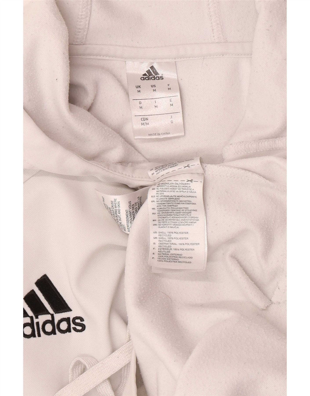 Męska bluza z kapturem Adidas, średni biały poliester