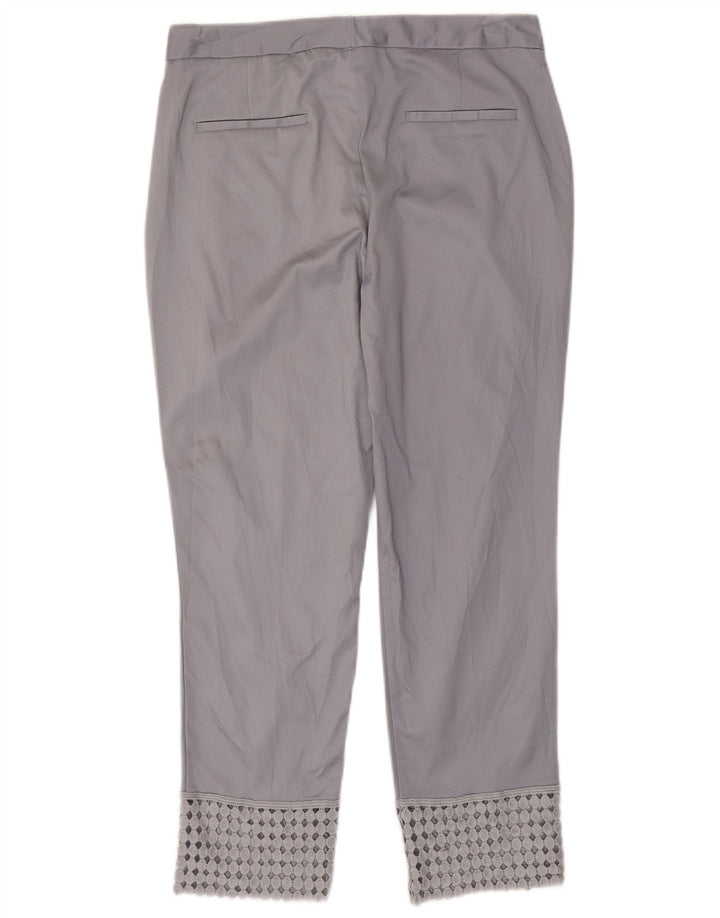 Damskie proste spodnie chino Zara, średnie W28 L26, szara bawełna