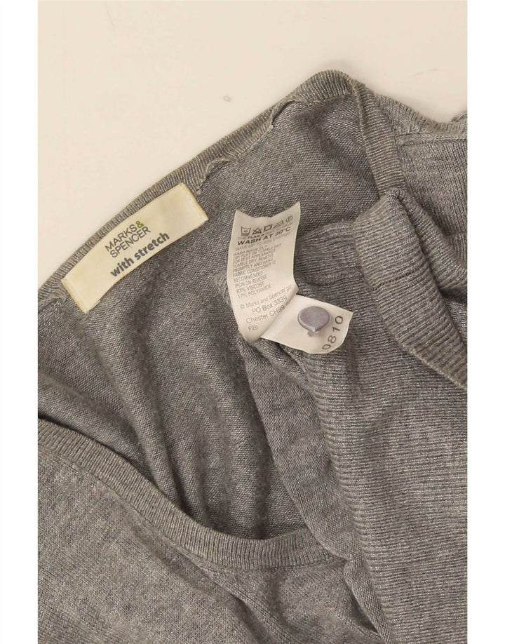 Marks & Spencer Damski sweter rozpinany UK 16, duży, szary poliamid