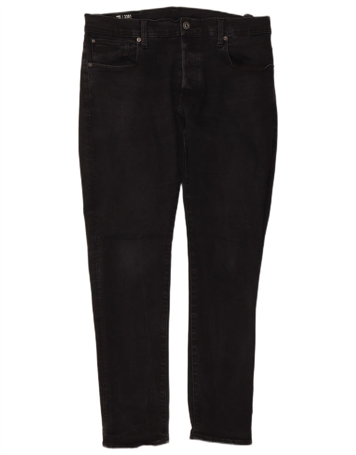 G-Star Męskie 3301 Slim Jeans W36 L32 Czarna bawełna