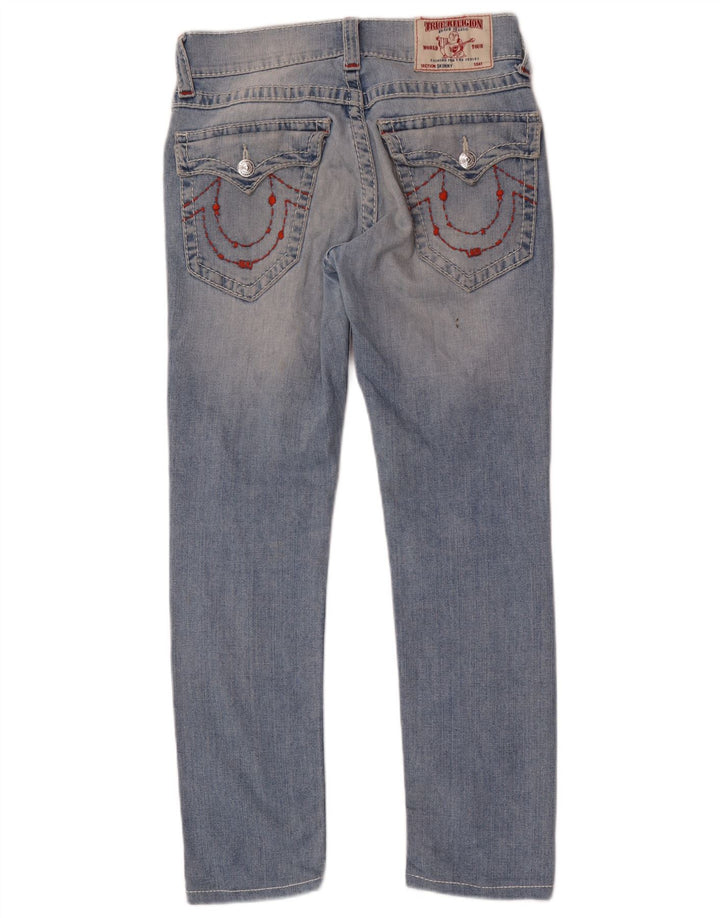 Damskie jeansy slim TRUE RELIGION W30 L29 Niebieskie, bawełniane
