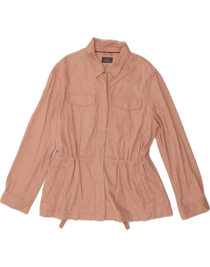JOULES Womens Utility Jacket UK 16 Large  Pink Linen Vintage Joules and Second-Hand Joules from Messina Hembry 