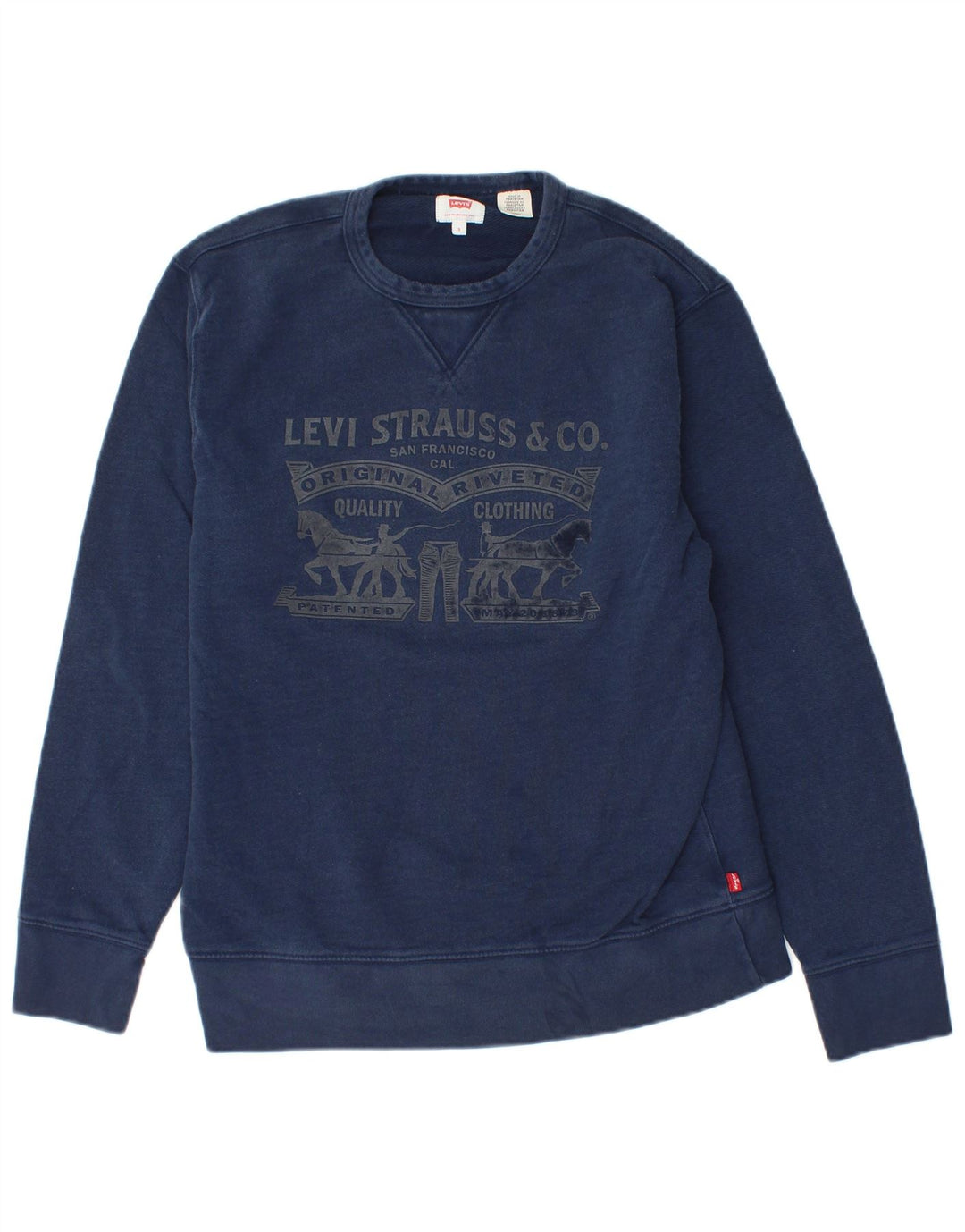 Męska bluza z grafiką LEVI'S, mała, granatowa, bawełniana