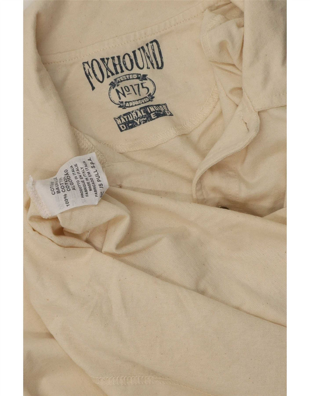 Męska koszulka polo Foxhound z grafiką, średnio beżowa, bawełniana w stylu retro