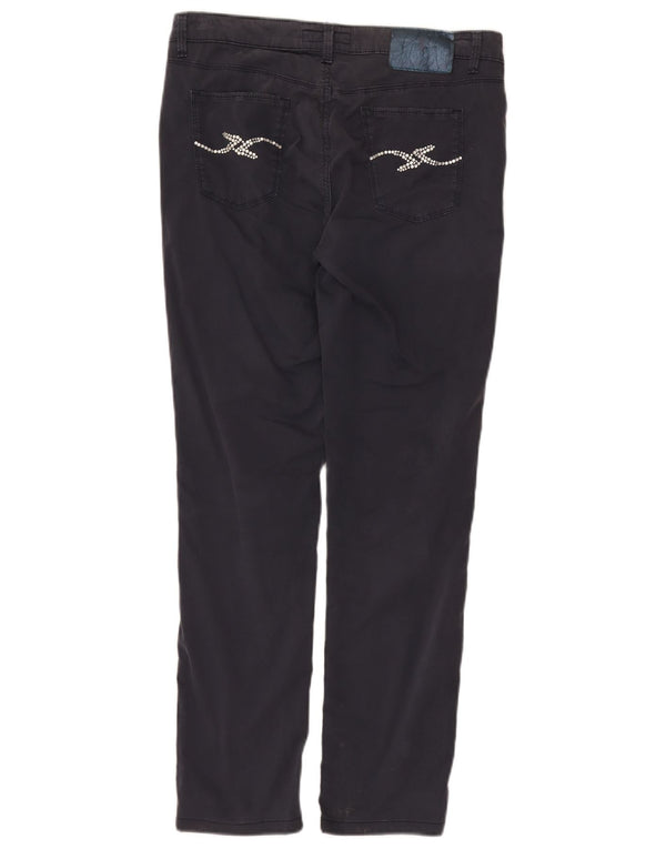 Damskie spodnie typu slim casual Trussardi W30 L28 Granatowa bawełna