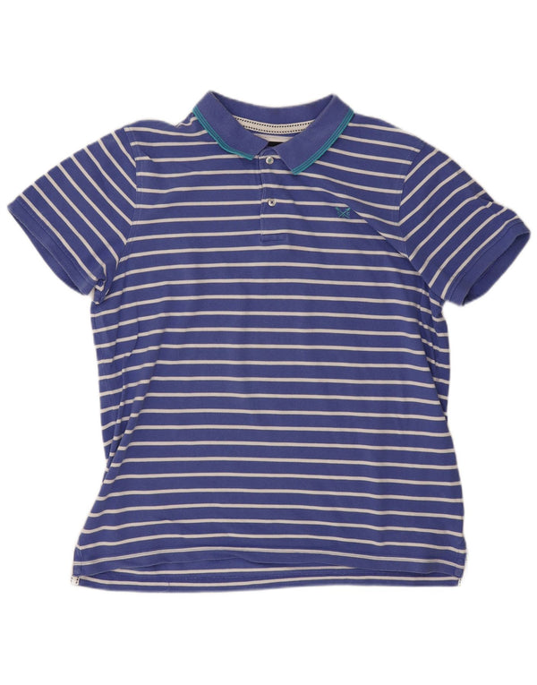 CREW CLOTHING Męska koszulka polo 2XL, bawełniana w niebieskie paski