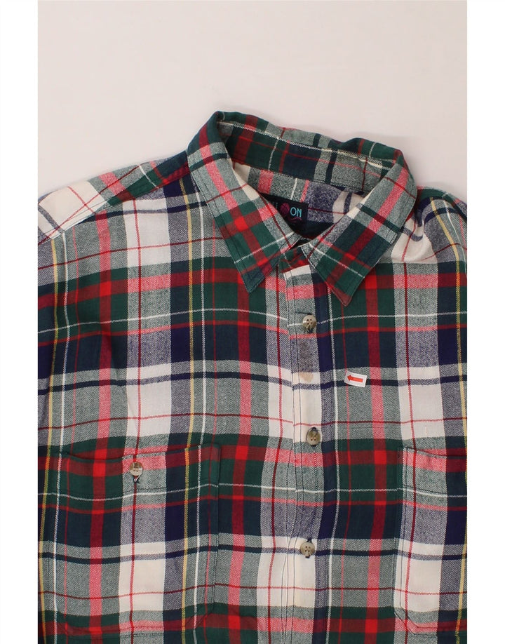 BALLOON Mens Flannel Shirt XL Green Check Cotton Vintage Balloon and Second-Hand Balloon from Messina Hembry 