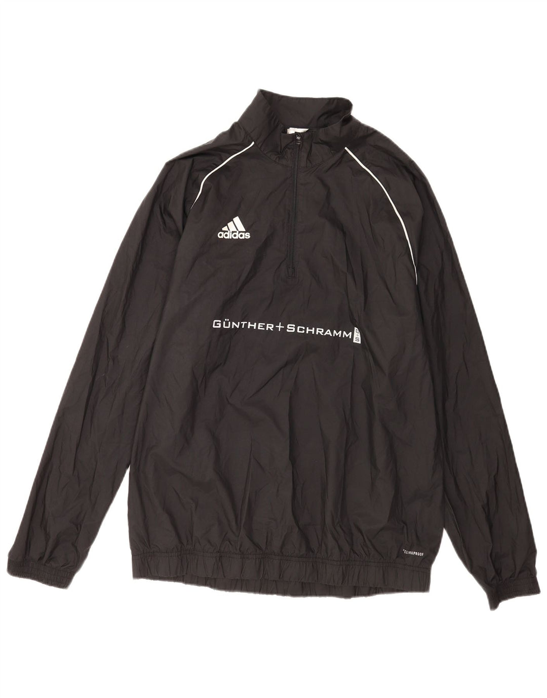 Adidas Męskie Clima Proof Graphic Zip Neck Pullover Dres Top Duży Czarny