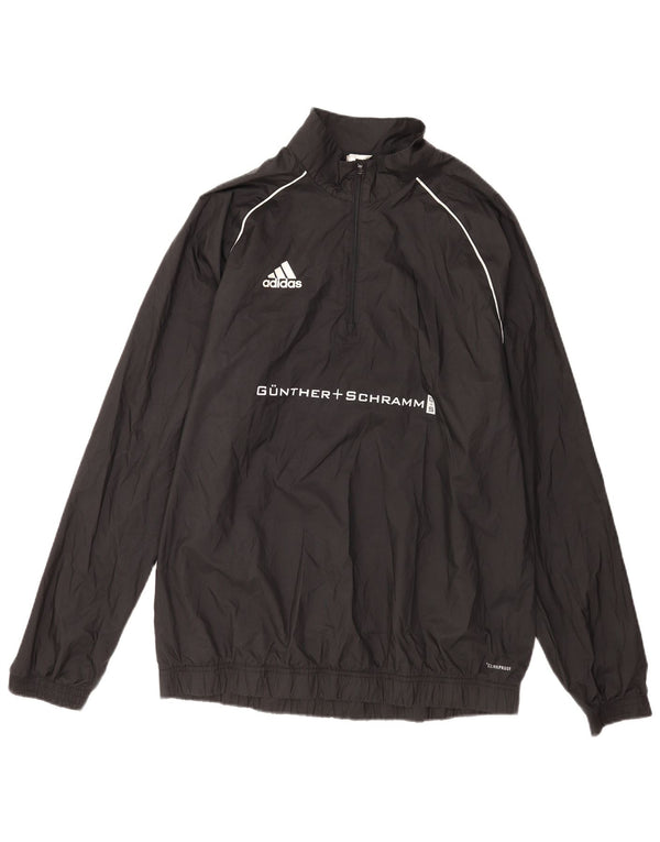 Adidas Mens Clima Proof Graphic Zip Neck Pullover Tracksuit Top Large Black
