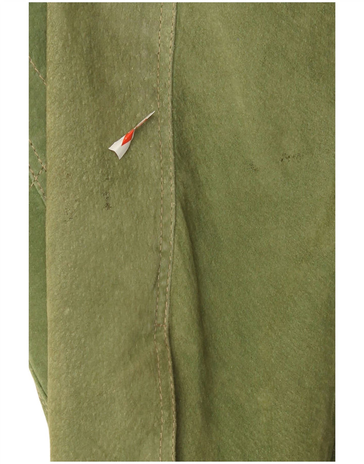 Męska zamszowa kurtka bomberka Engbers EU 50, duża, zielona skóra