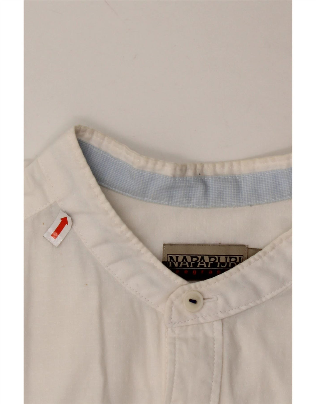 Męska koszula o regularnym kroju NAPAPIJRI Geographic, średnia, biała, bawełniana