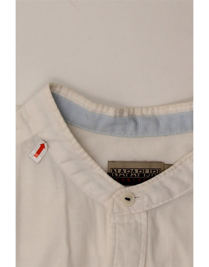 Męska koszula o regularnym kroju NAPAPIJRI Geographic, średnia, biała, bawełniana