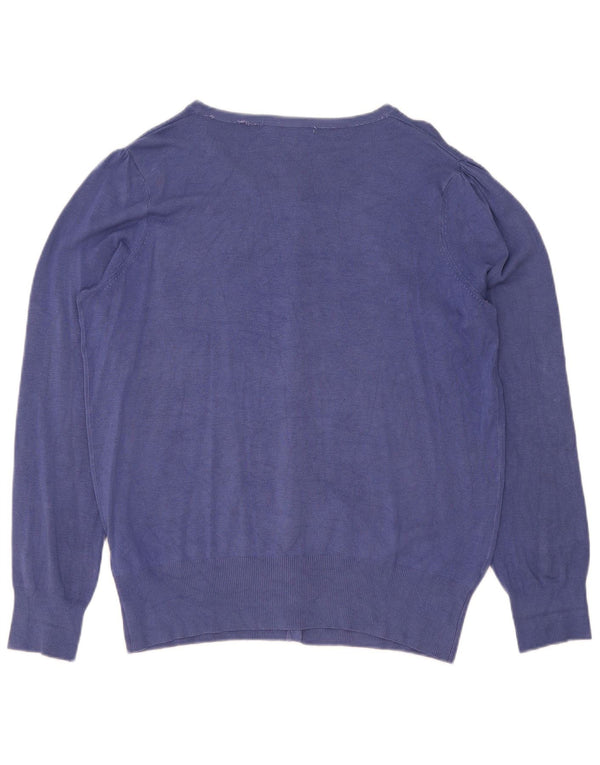 Marks & Spencer Damski sweter kardigan UK 16, duży, niebieski, wiskoza