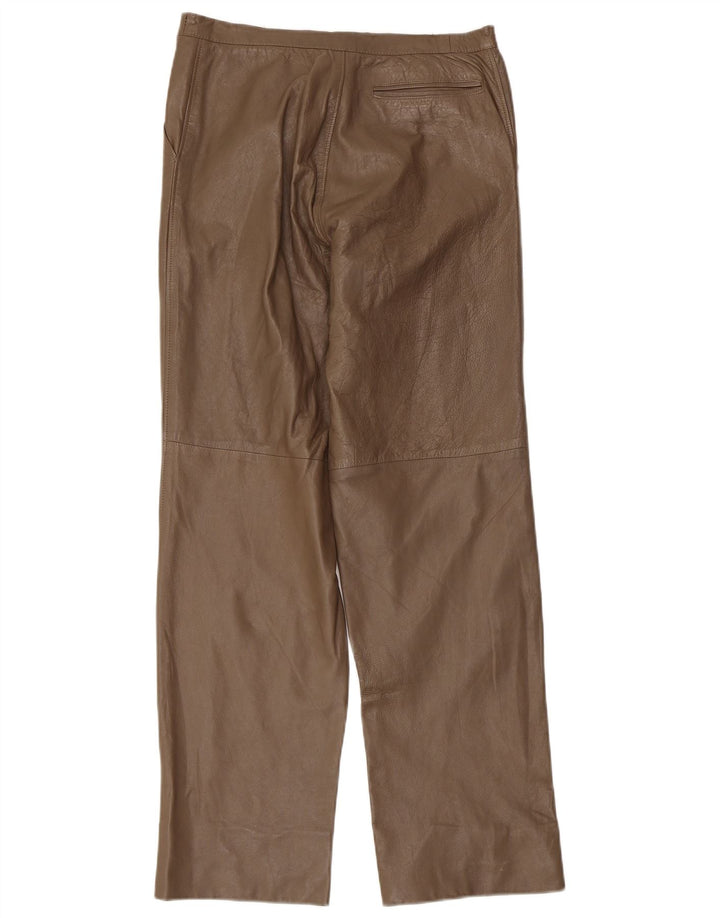 Vintage damskie skórzane spodnie W32 L30 brązowe