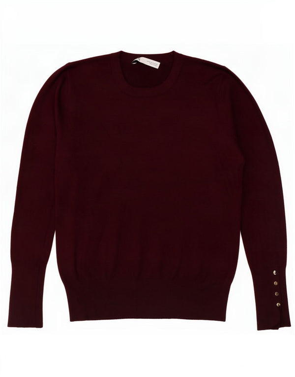 Damski sweter z okrągłym dekoltem Zara UK 12 Średni bordowy wiskoza