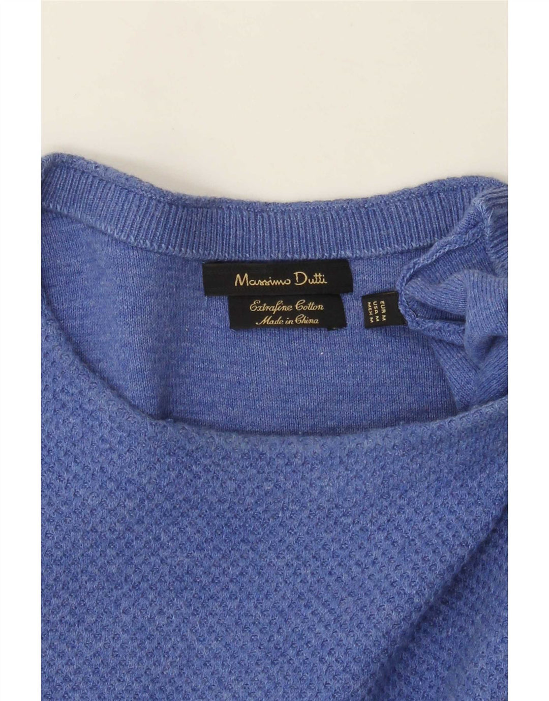 Męski sweter z okrągłym dekoltem Massimo Dutti, średnioniebieski