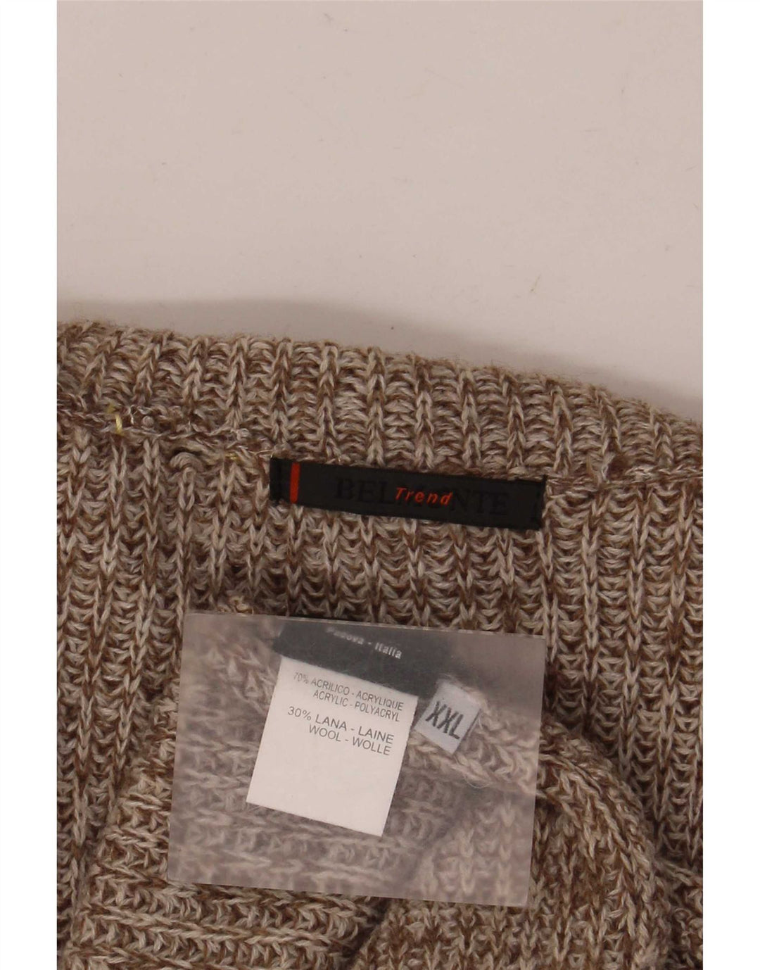 Męski sweter rozpinany Belmonte 2XL, brązowy, nakrapiany akryl