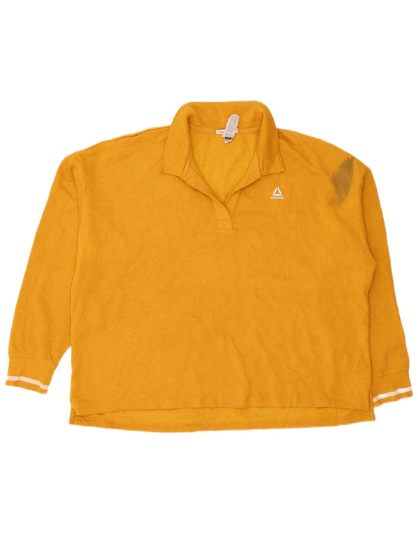Damska koszulka polo Reebok Oversize Graphic z długim rękawem UK 22 3XL Żółta