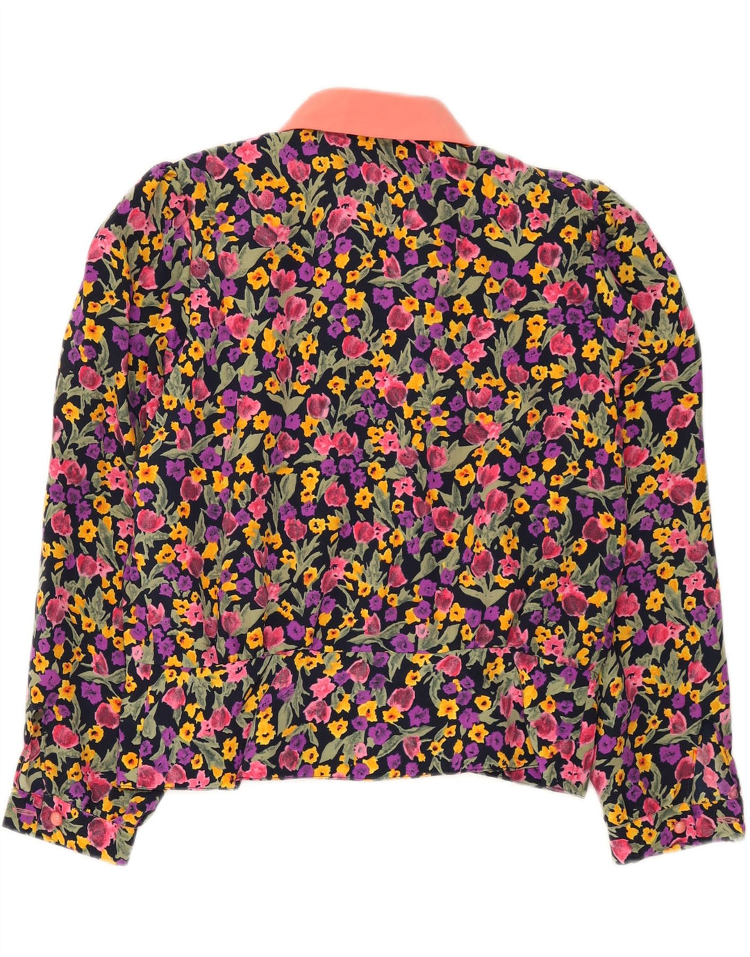 VINTAGE Womens Shirt Blouse UK 14 Medium Multicoloured Floral Vintage Vintage and Second-Hand Vintage from Messina Hembry 