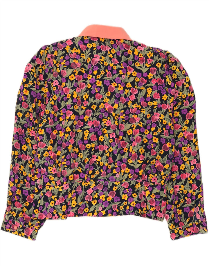 VINTAGE Womens Shirt Blouse UK 14 Medium Multicoloured Floral Vintage Vintage and Second-Hand Vintage from Messina Hembry 