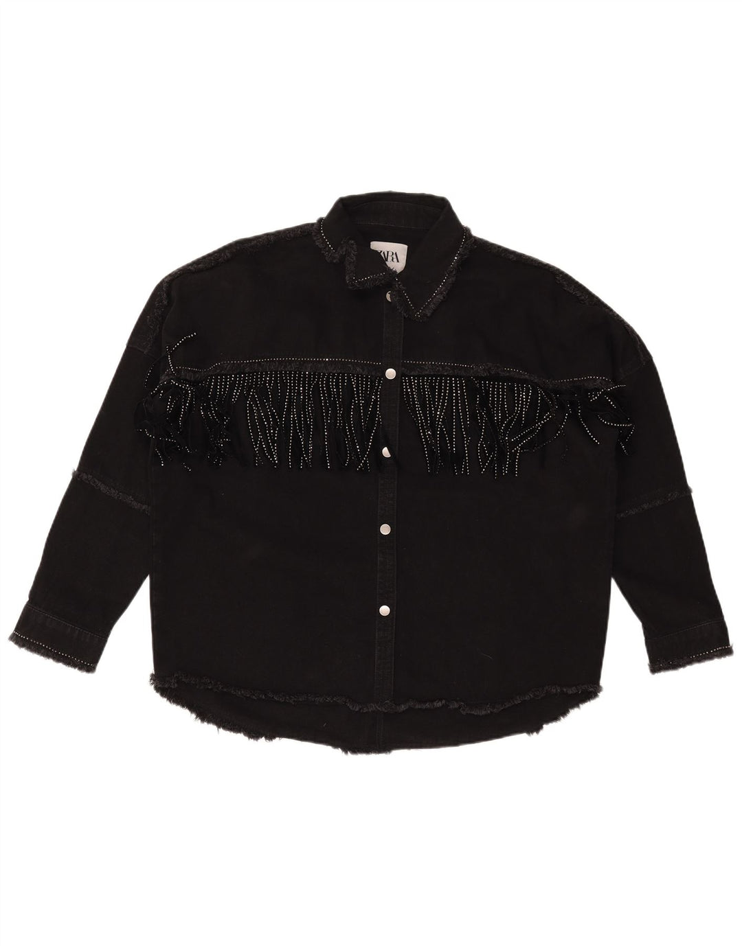 Damska kurtka jeansowa oversize ZARA UK 6 XS, czarna, bawełniana