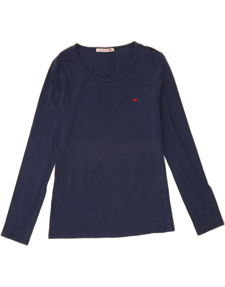 LEVI'S Womens Top Long Sleeve UK 12 Medium Navy Blue Cotton Vintage Levi's and Second-Hand Levi's from Messina Hembry 