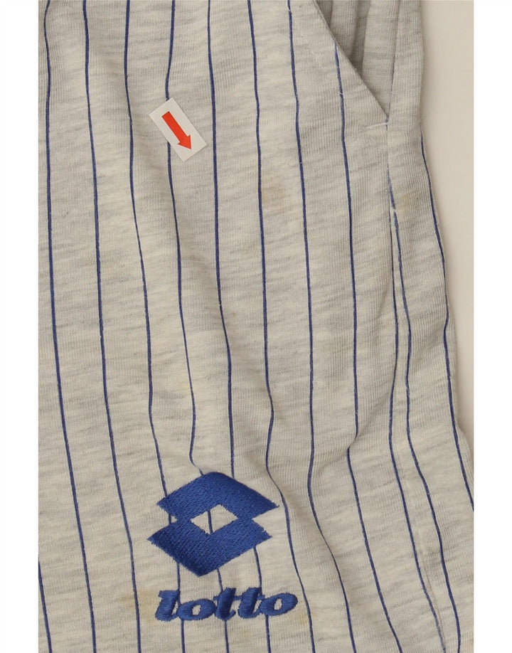 LOTTO Mens Casual Shorts UK 38/40 Medium  Grey Pinstripe Polyester Vintage Lotto and Second-Hand Lotto from Messina Hembry 
