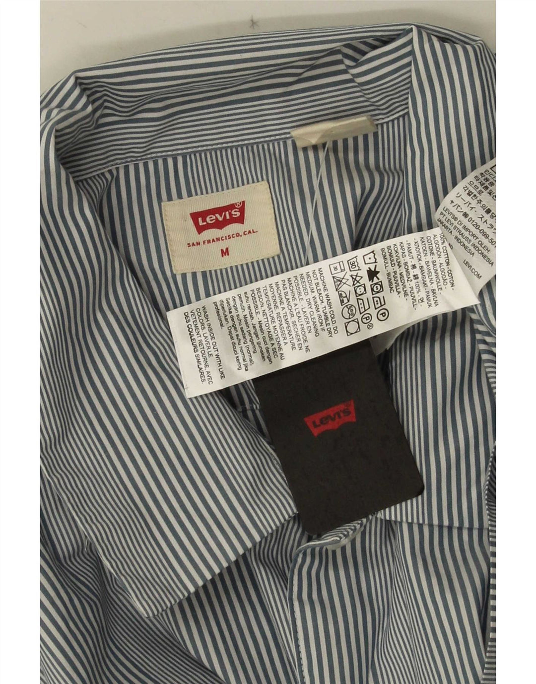 Koszula męska z krótkim rękawem Levi's, bawełniana w średnie niebieskie paski