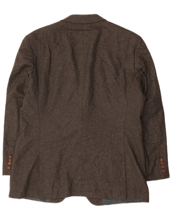 Tommy Hilfiger Męska dopasowana marynarka zapinana na 2 guziki EU 56 3XL Khaki nakrapiana