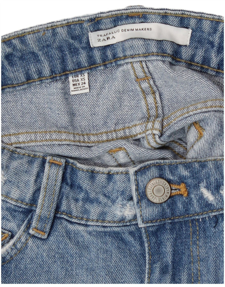 Zara Damska spódnica jeansowa mini w trudnej sytuacji XS W24 niebieska