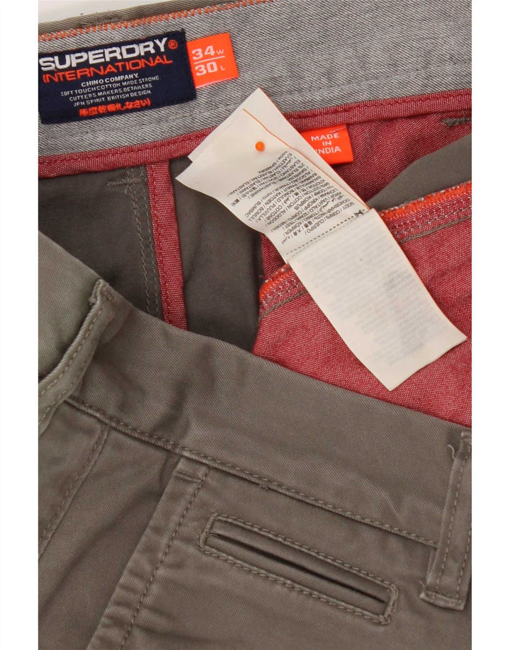 Męskie spodnie cargo Superdry W34 L30 Khaki, bawełna