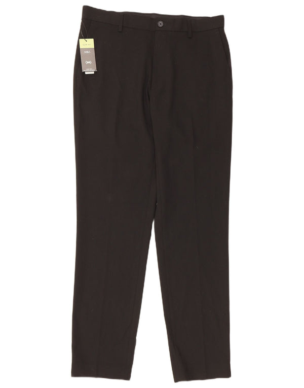Męskie spodnie chino Marks & Spencer Slim Fit W32 L31 Czarny poliester