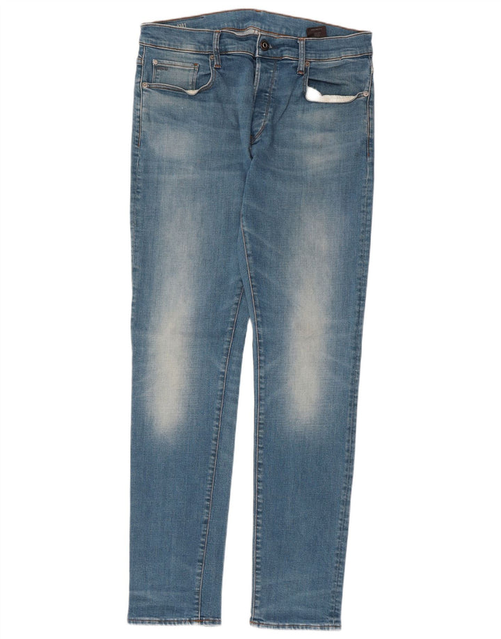 G-STAR Męskie 3301 Slim Jeans W34 L34 Niebieska bawełna