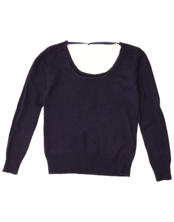 Sweter damski Guess z dekoltem w łódkę, UK 14, średni granatowy