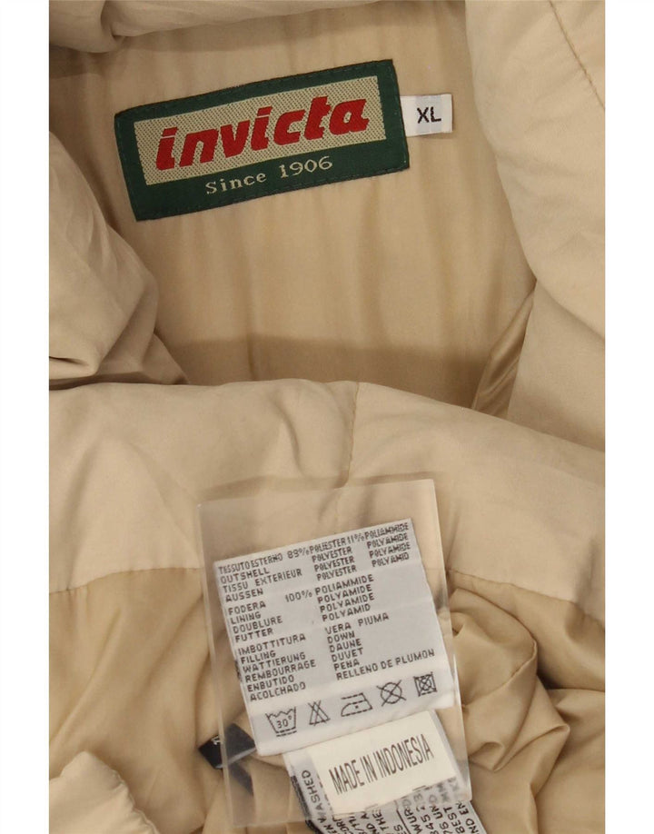 Invicta Damski płaszcz z kapturem, oversize, wyściełany UK 18 XL, beżowy poliester