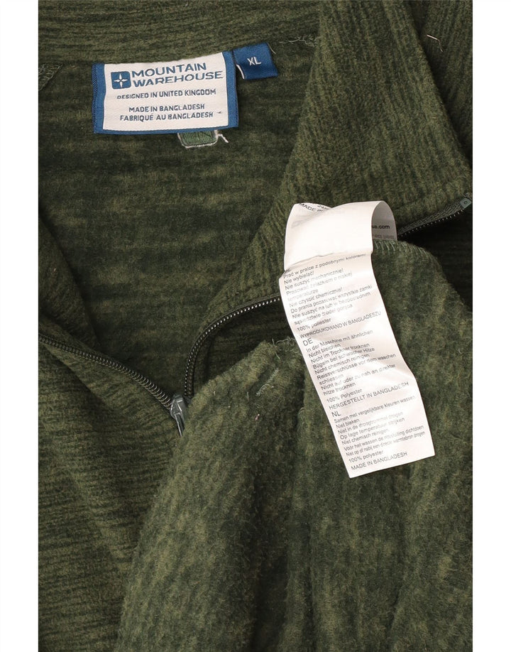 Męska kurtka polarowa Mountain Warehouse UK 42 XL, zielony, nakrapiany poliester