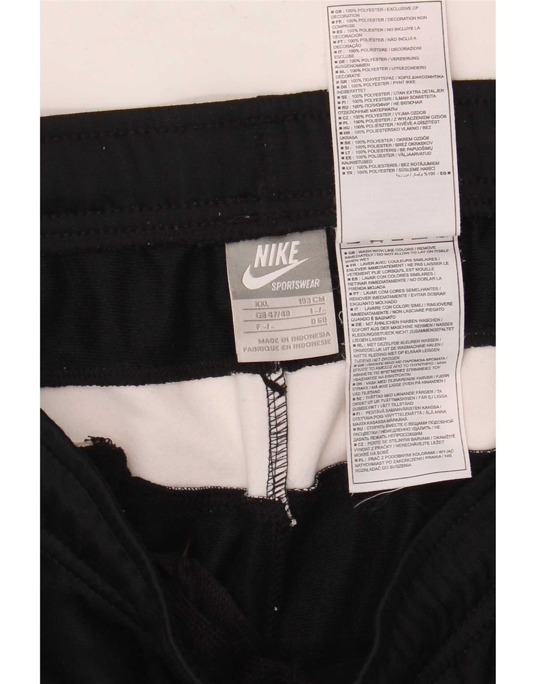 Męskie spodnie dresowe Nike Crop, 2XL, czarny poliester z blokami kolorów