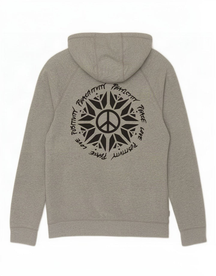 Męski sweter z kapturem Vans z grafiką, średnioszary, bawełniany