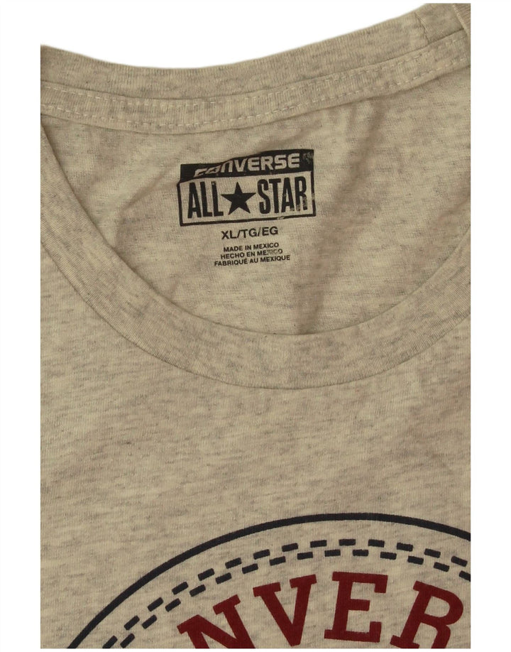 Męska koszulka Converse z grafiką, XL, szara, nakrapiana