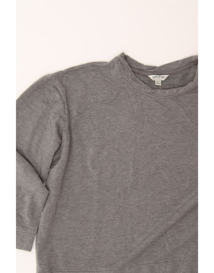 ORVIS Womens Oversized Sweatshirt Jumper UK 18 XL Grey Modal Vintage Orvis and Second-Hand Orvis from Messina Hembry 